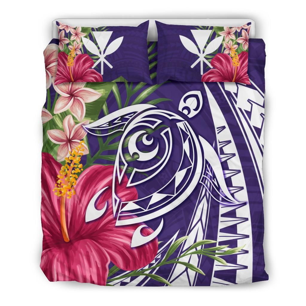 Hawaii Polynesian Turtle Tropical Hibiscus Plumeria Bedding Set