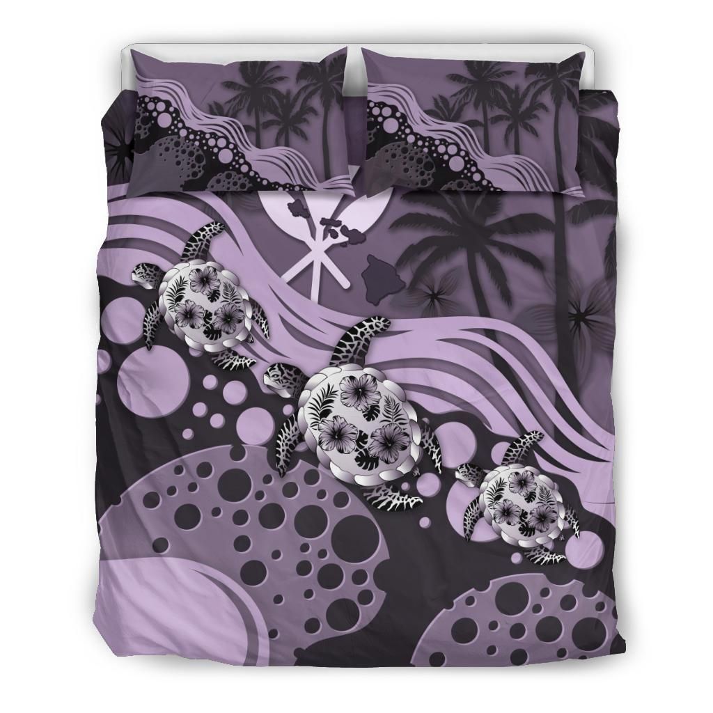 Hawaii Purple Turtle Hibiscus Bedding Set