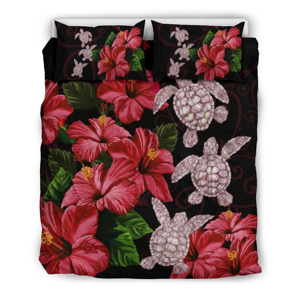 Hawaii Red Hibiscus Turtle Ray Style Bedding Set
