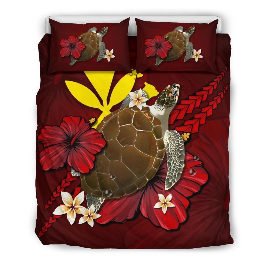 Hawaii Red Turtle Bedding Set