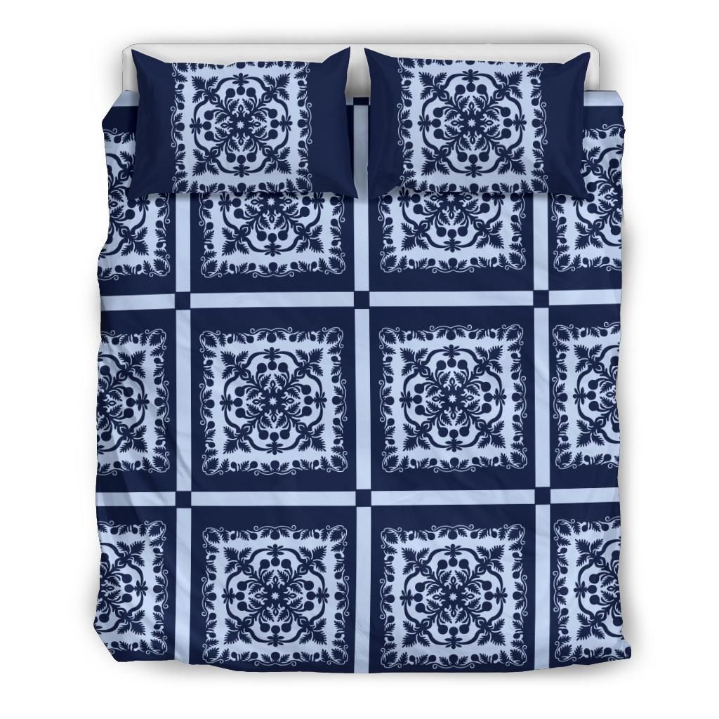 Hawaii Royal Dark Blue Background Bedding Set