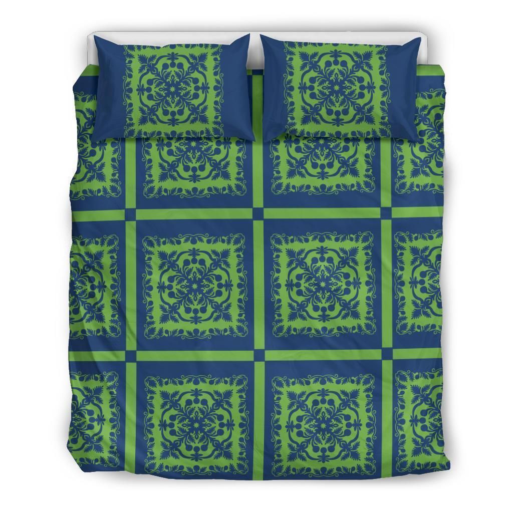 Hawaii Royal Green And Blue Bedding Set