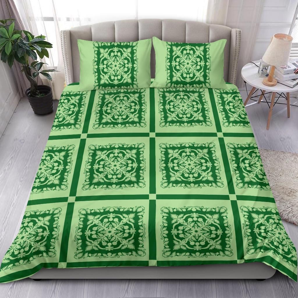 Hawaii Royal Pattern Light Green Bedding Set
