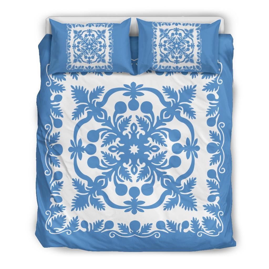 Hawaii Royal Pattern Pastel Blue Bedding Set