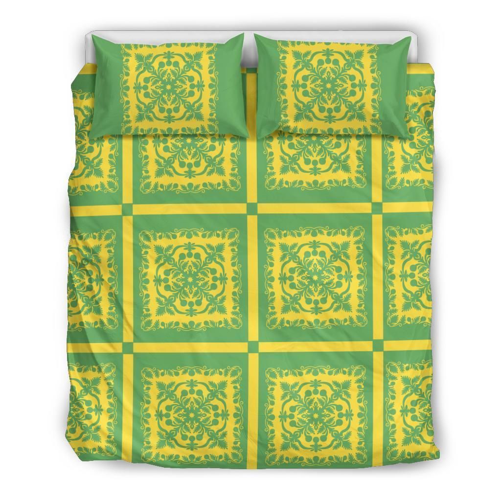 Hawaii Royal Yellow And Green Bedding Set