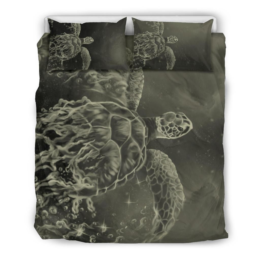 Hawaii Sea Turtle Water Color Travel Galaxy Beige Bedding Set