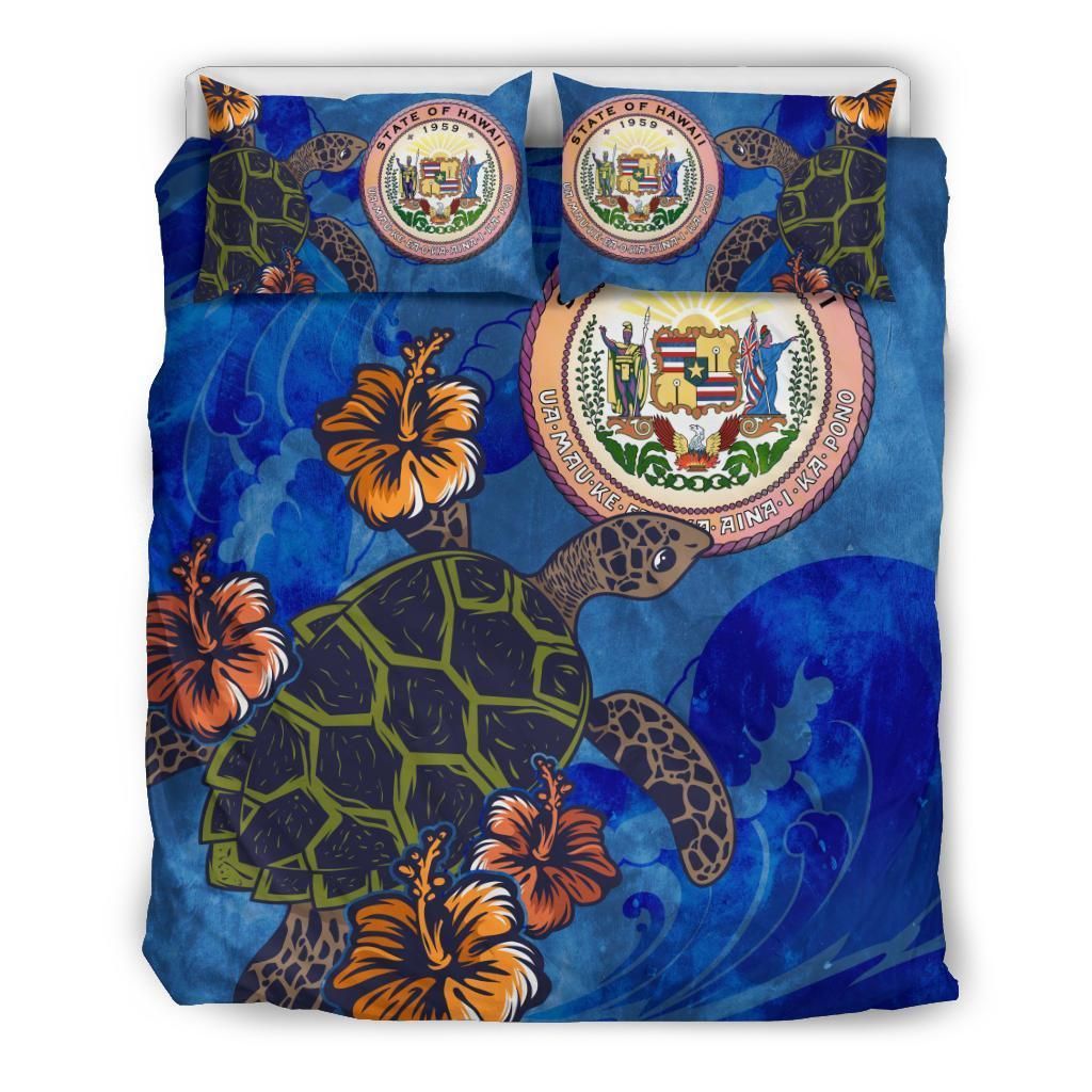 Hawaii Seal Hibiscus Ocean Pin Light Turtle Sea Bedding Set