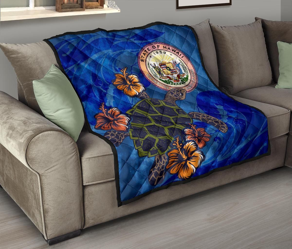 Hawaii Seal Hibiscus Ocean Pin Light Turtle Sea Premium Quilt JG1 DHC22119997DD