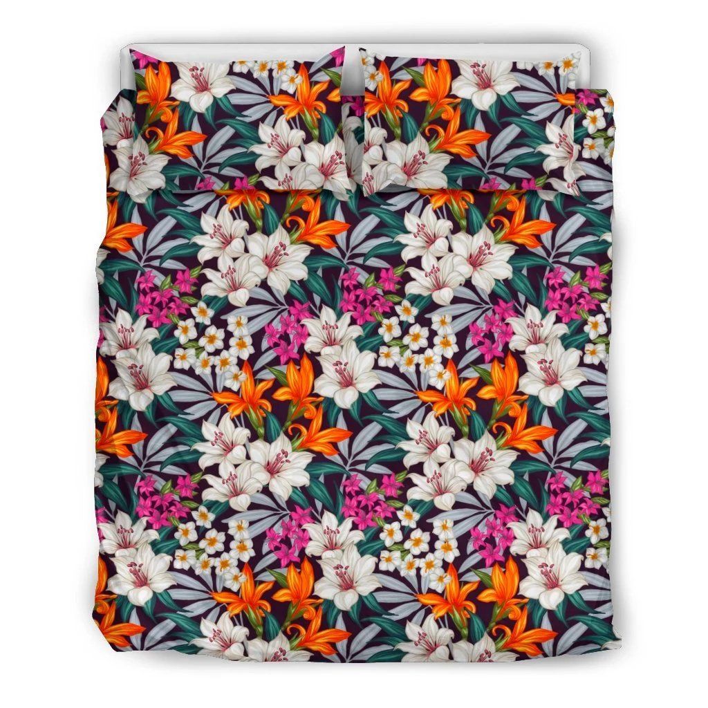 Hawaii Seamless Exotic Pattern With Tropical Leaves Flowers Bedding Set