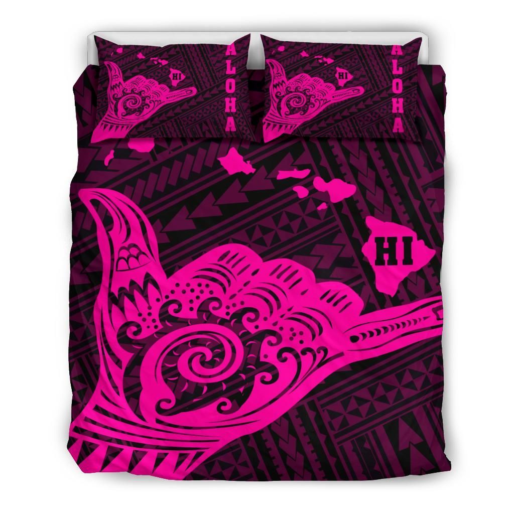 Hawaii Shaka Polynesian Pink Bedding Set