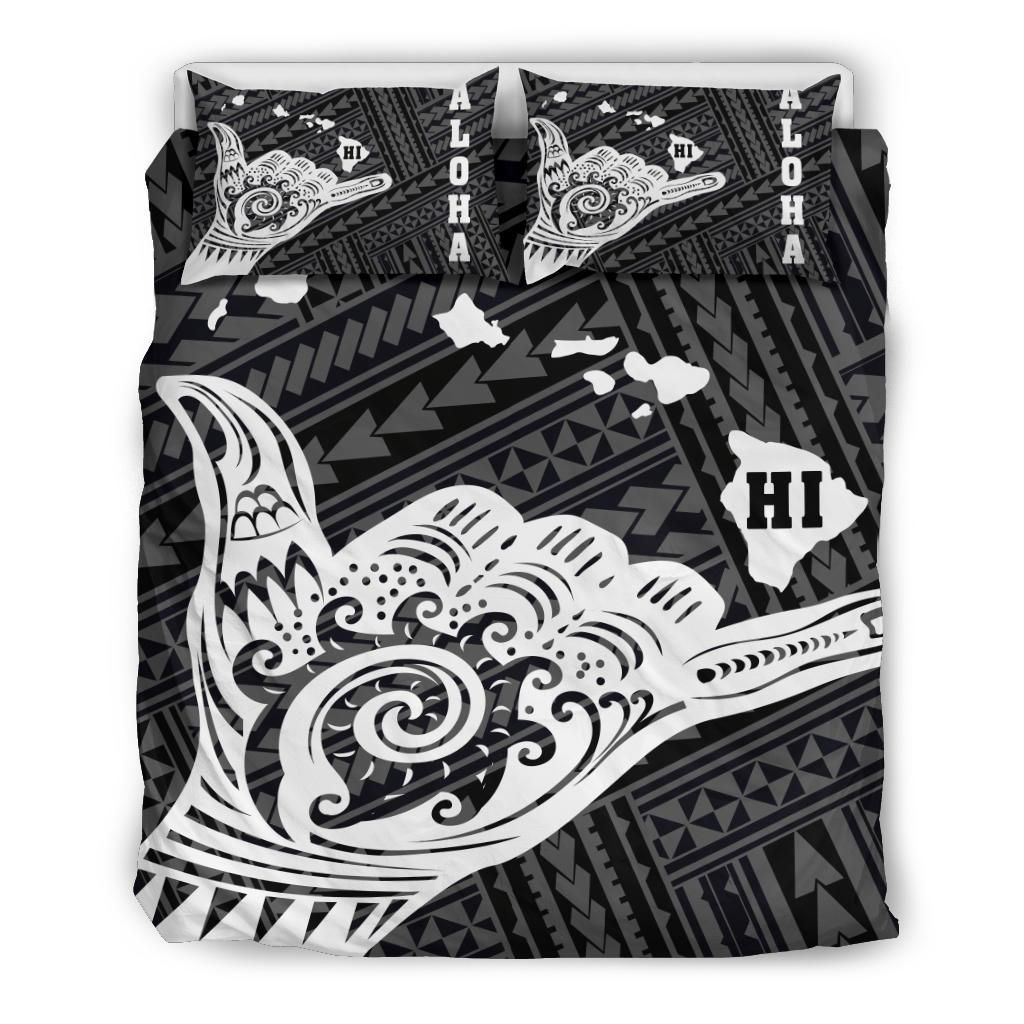 Hawaii Shaka Polynesian White Bedding Set