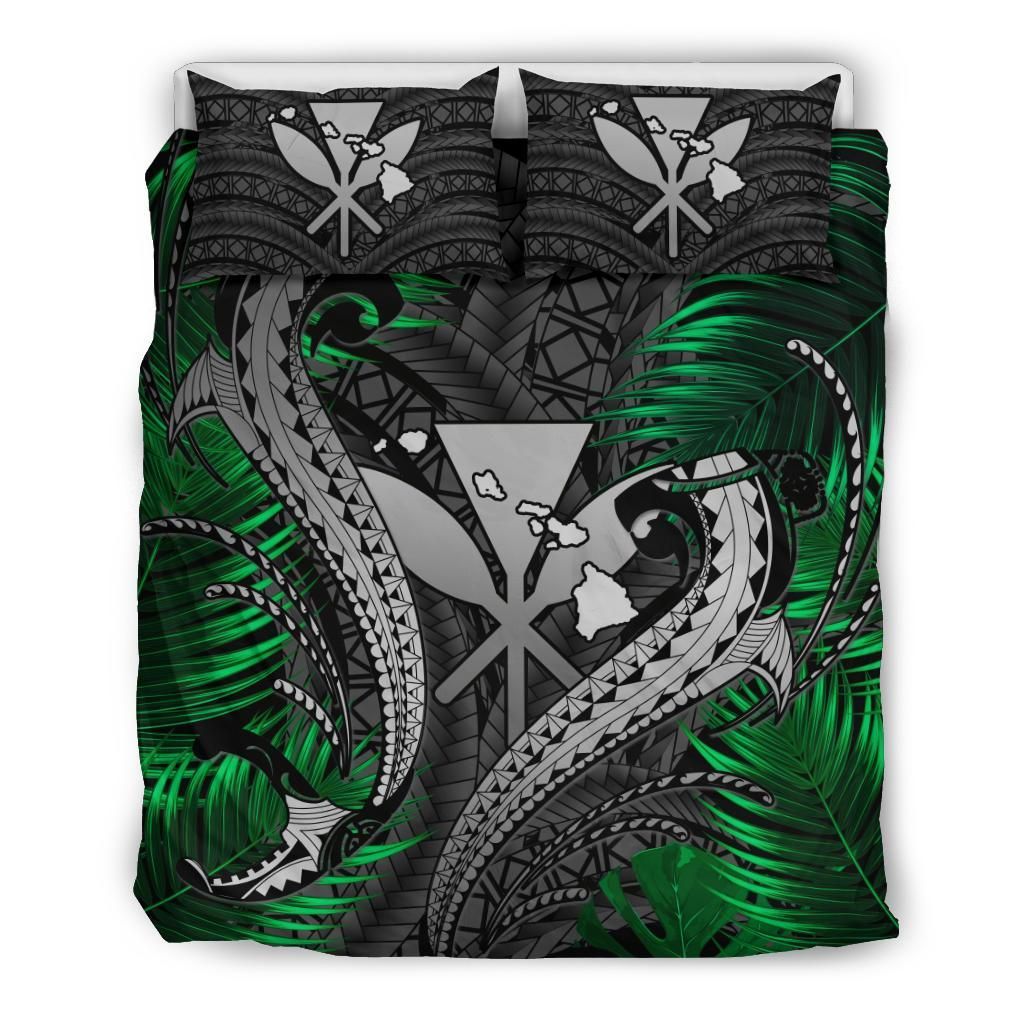 Hawaii Shark Polynesian Tropical Gray Bedding Set