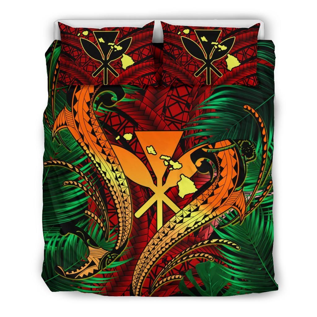 Hawaii Shark Polynesian Tropical Red Bedding Set