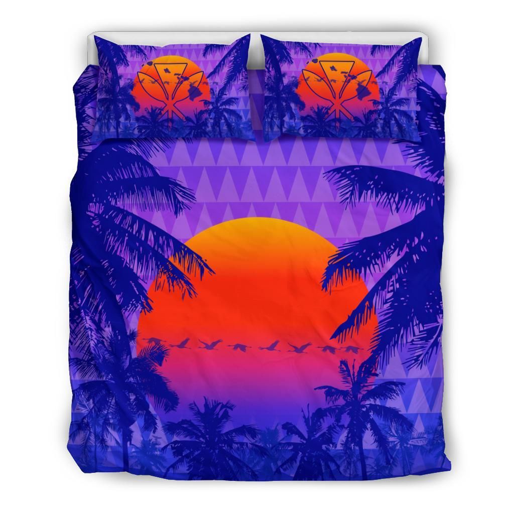 Hawaii Summer Sunset Kanaka Kakau Bedding Set