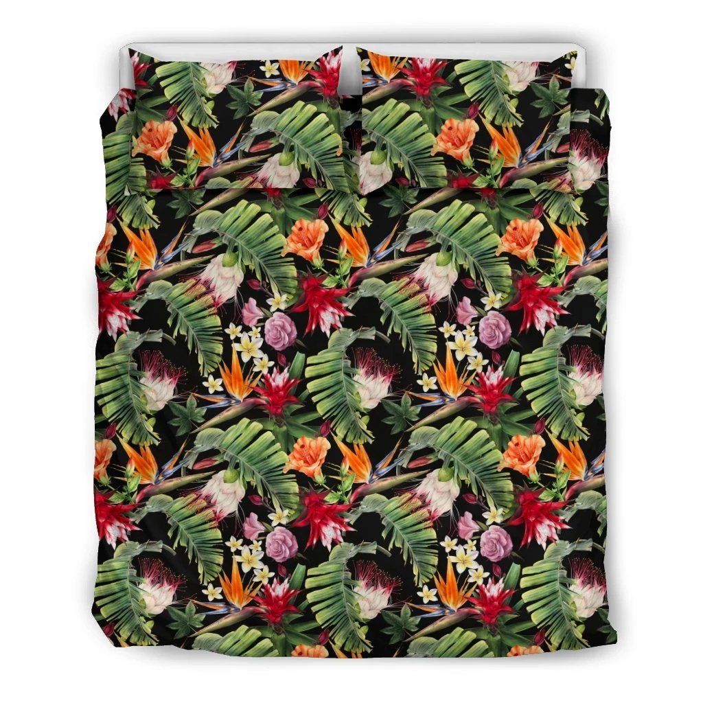 Hawaii Tropical Flowers Watercolor Bedding Set