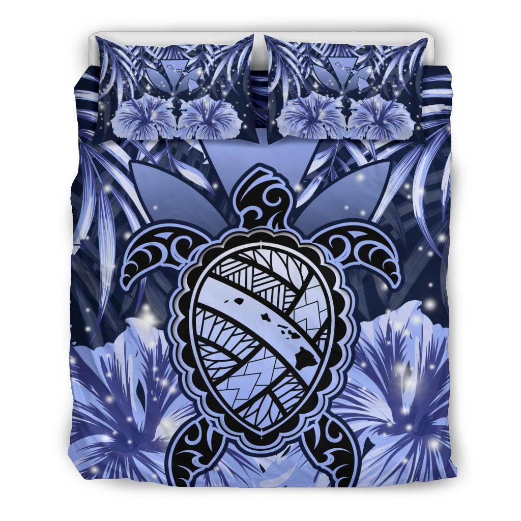 Hawaii Turtle Hibiscus Blue Hac Style Bedding Set