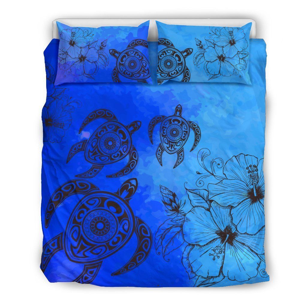 Hawaii Turtle Hibiscus Green Bedding Set