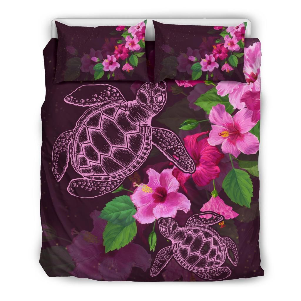 Hawaii Turtle Hibiscus Pink Simple Bedding Set