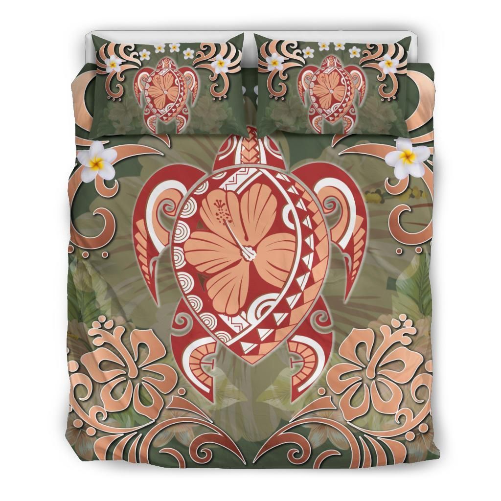 Hawaii Turtle Hibiscus Plumeria Jessi Style Bedding Set