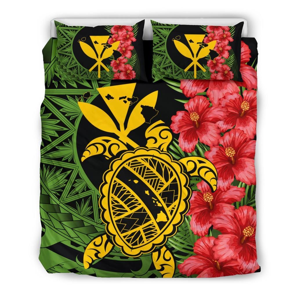 Hawaii Turtle Hibiscus Polynesian Aphos Style Bedding Set