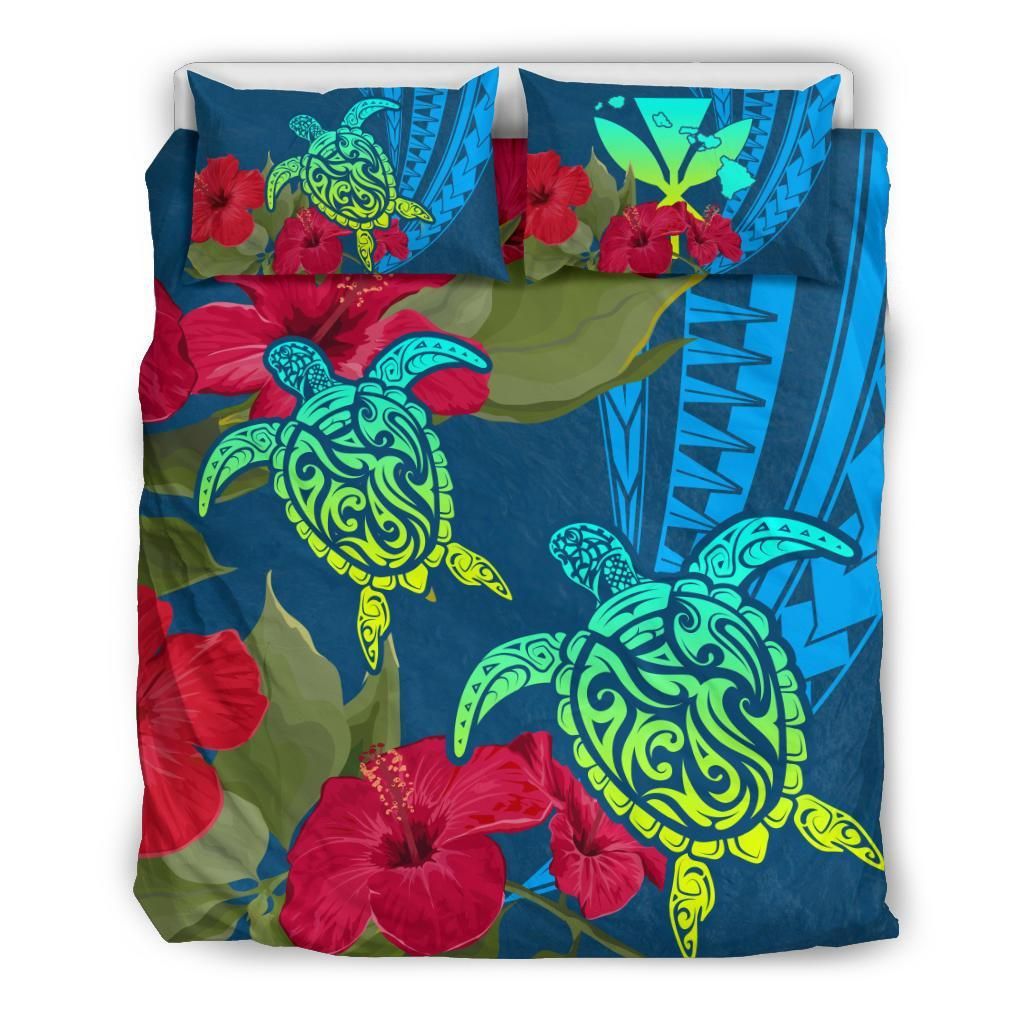 Hawaii Turtle Hibiscus Polynesian Bana Style Bedding Set