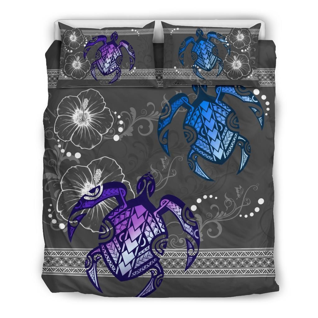 Hawaii Turtle Hibiscus Polynesian Miki Style Bedding Set