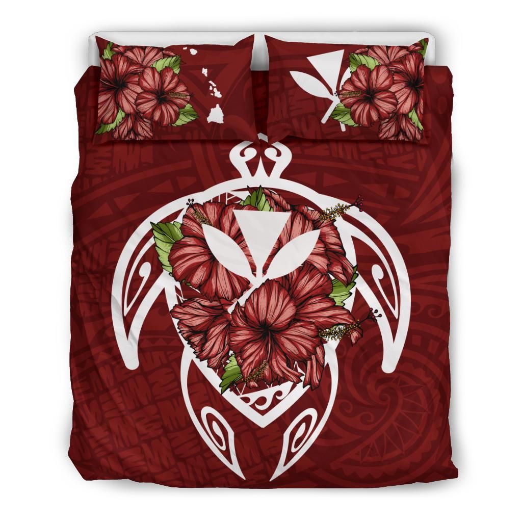 Hawaii Turtle Hibiscus Red Four Bedding Set