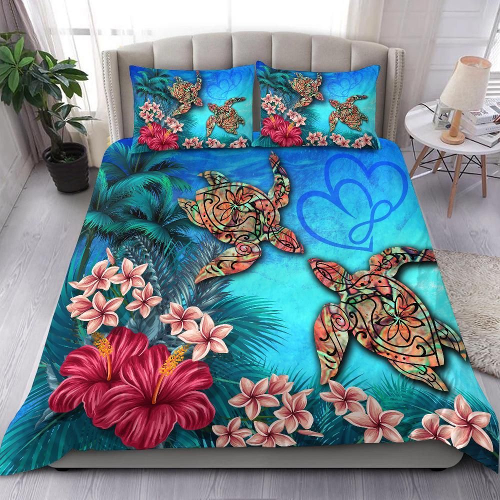Hawaii Turtle Hibiscus Sea Ocean Of Love Bedding Set