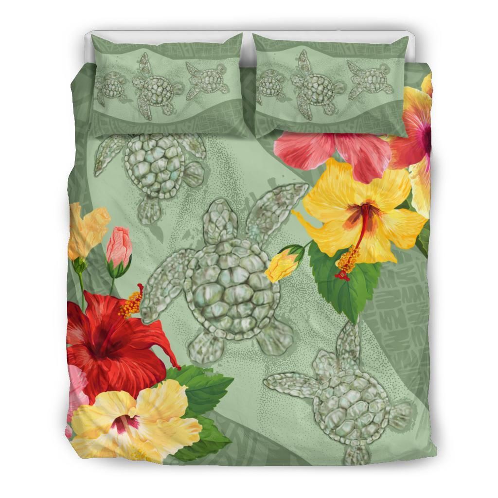Hawaii Turtle Hibiscus Tink Style Bedding Set