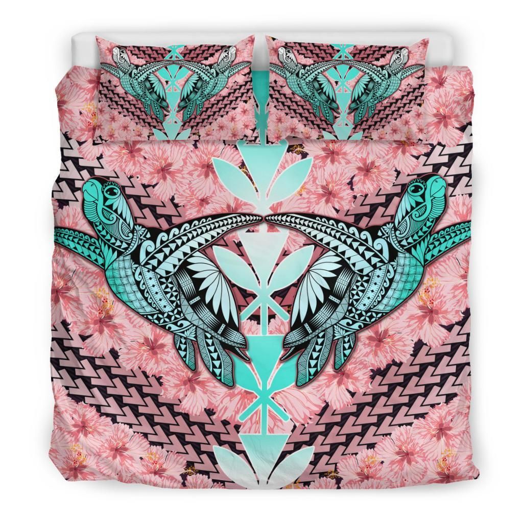 Hawaii Turtle Kanaka Hibiscus Tropical Polynesian Sweet Style Bedding Set