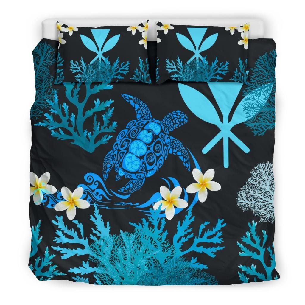 Hawaii Turtle Kanaka Ocean Plumeria Bedding Set