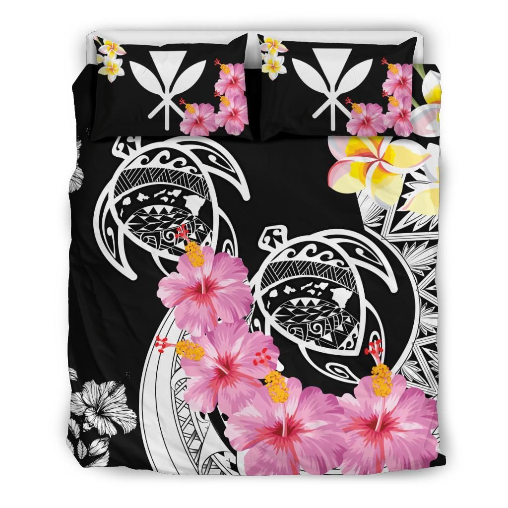 Hawaii Turtle Kanaka Plumeria Hibiscus Bedding Set