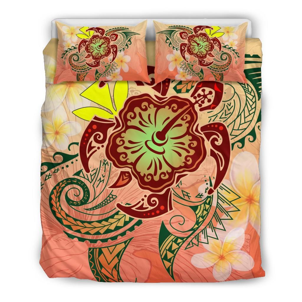 Hawaii Turtle Kanaka Plumeria Hibiscus Kity Style Bedding Set