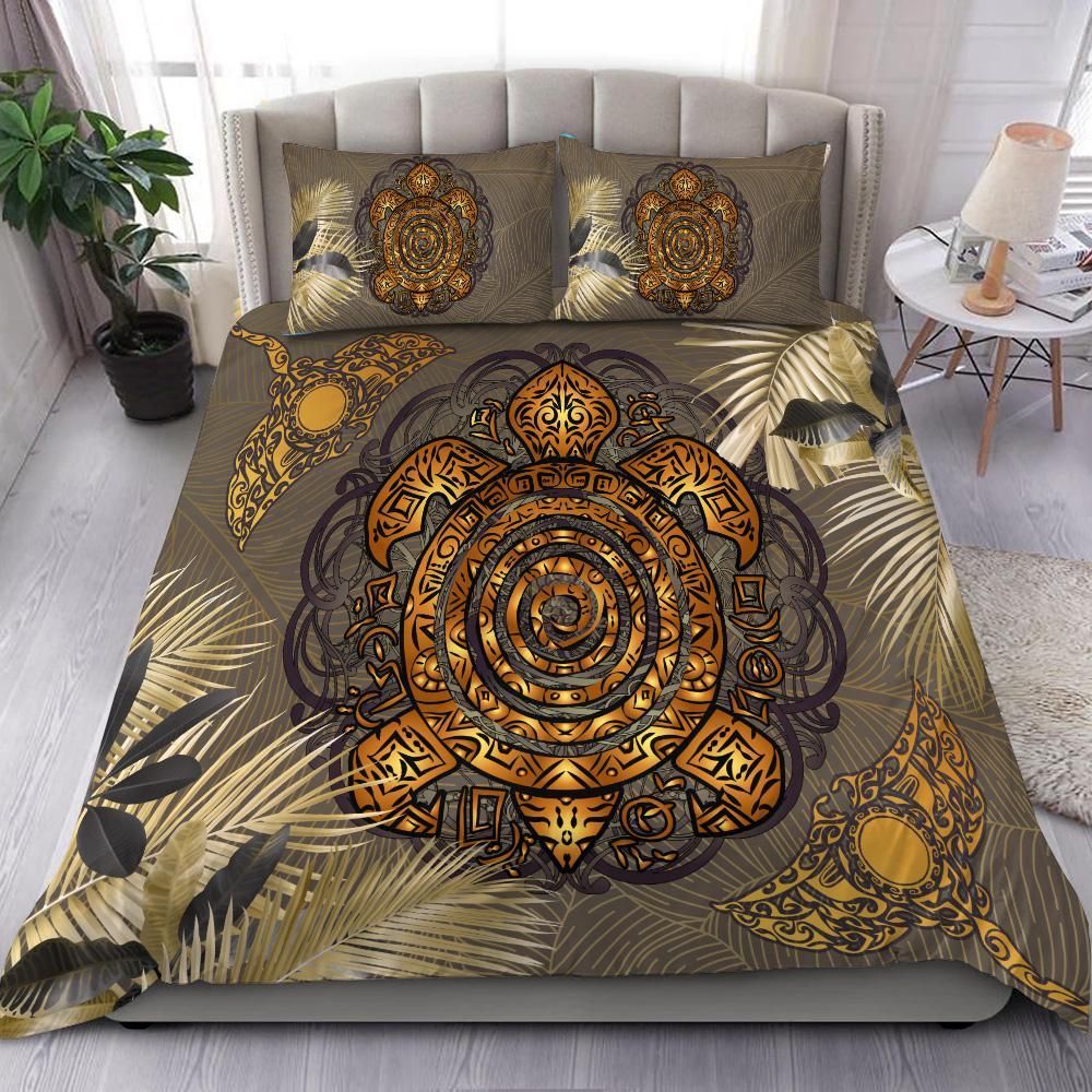 Hawaii Turtle Manta Gold Style Bedding Set