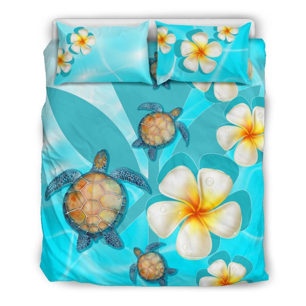 Hawaii Turtle Plumeria Kanaka Ocean Bedding Set