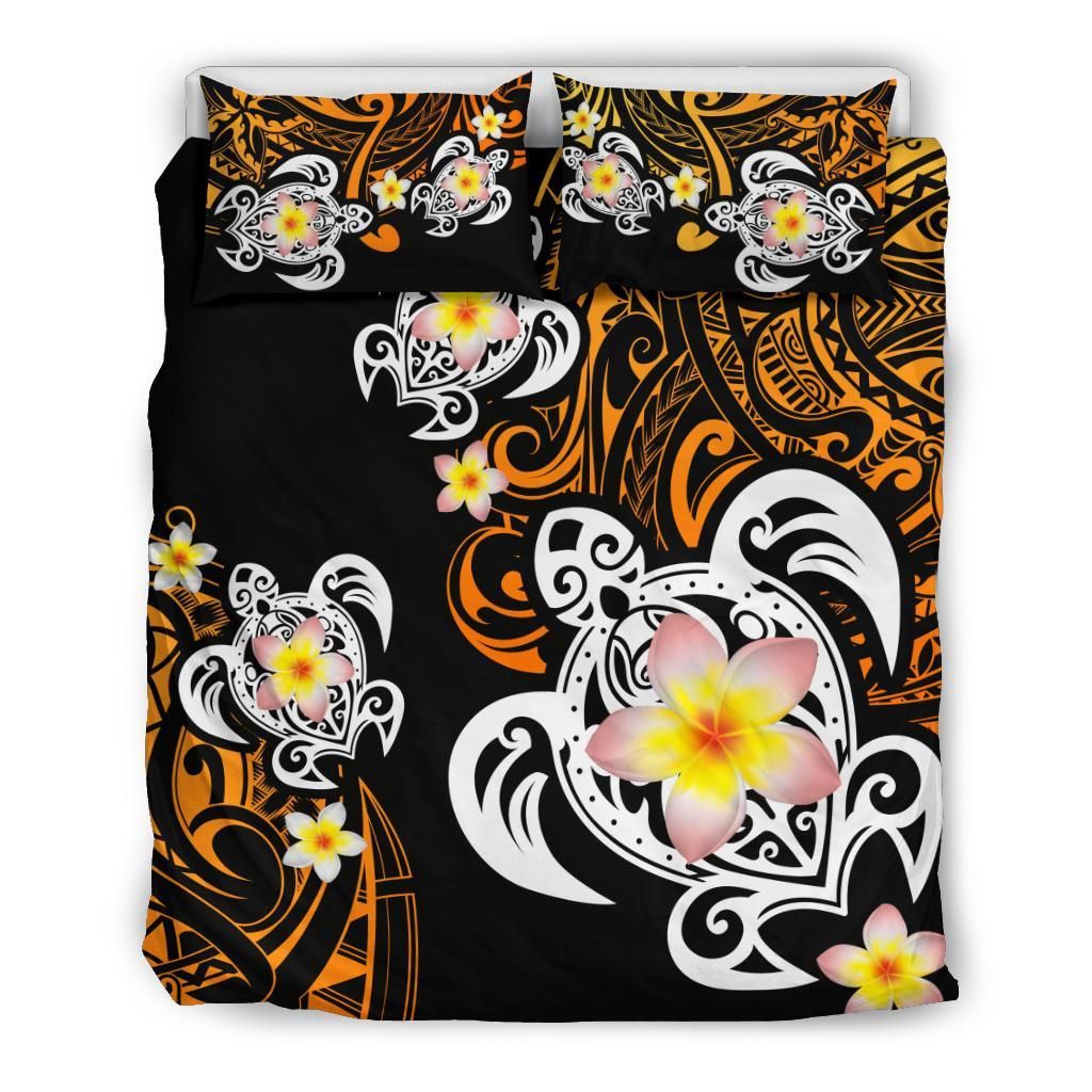 Hawaii Turtle Plumeria Polynesian Hete Style Bedding Set