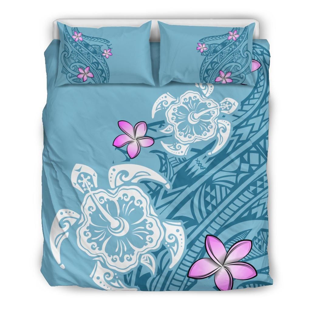 Hawaii Turtle Plumeria Polynesian Simple Bedding Set