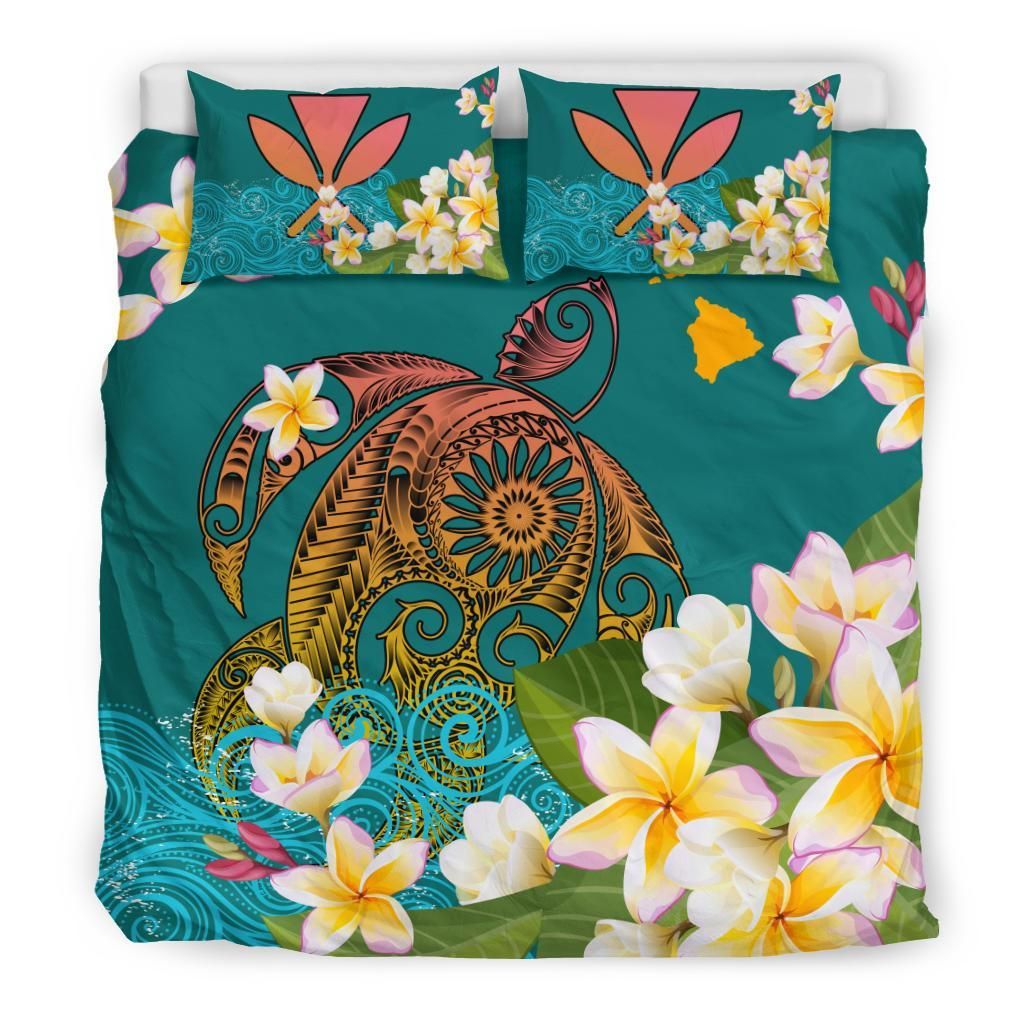 Hawaii Turtle Plumeria Verega Style Bedding Set