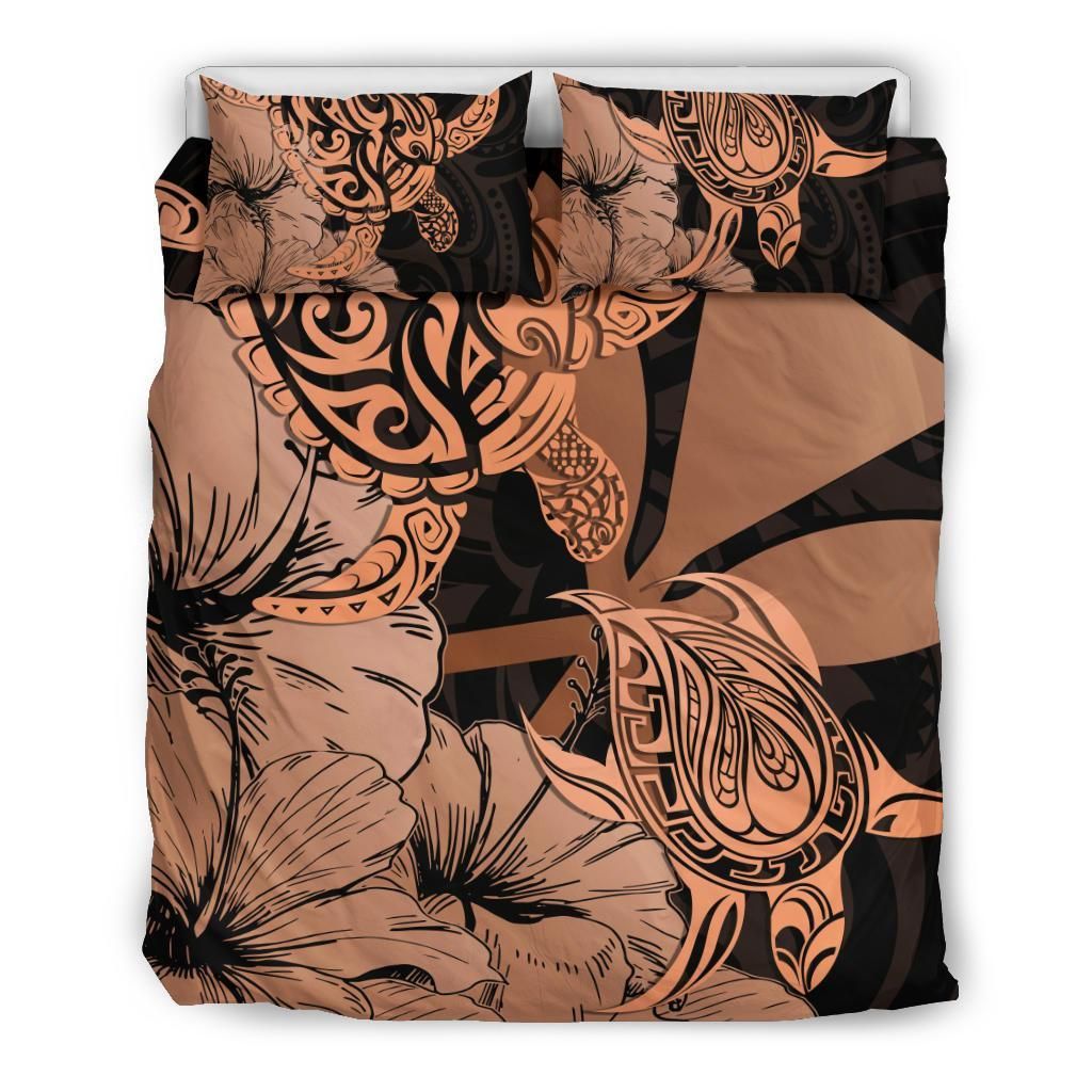 Hawaii Turtle Polynesian Hibiscus Art Bedding Set