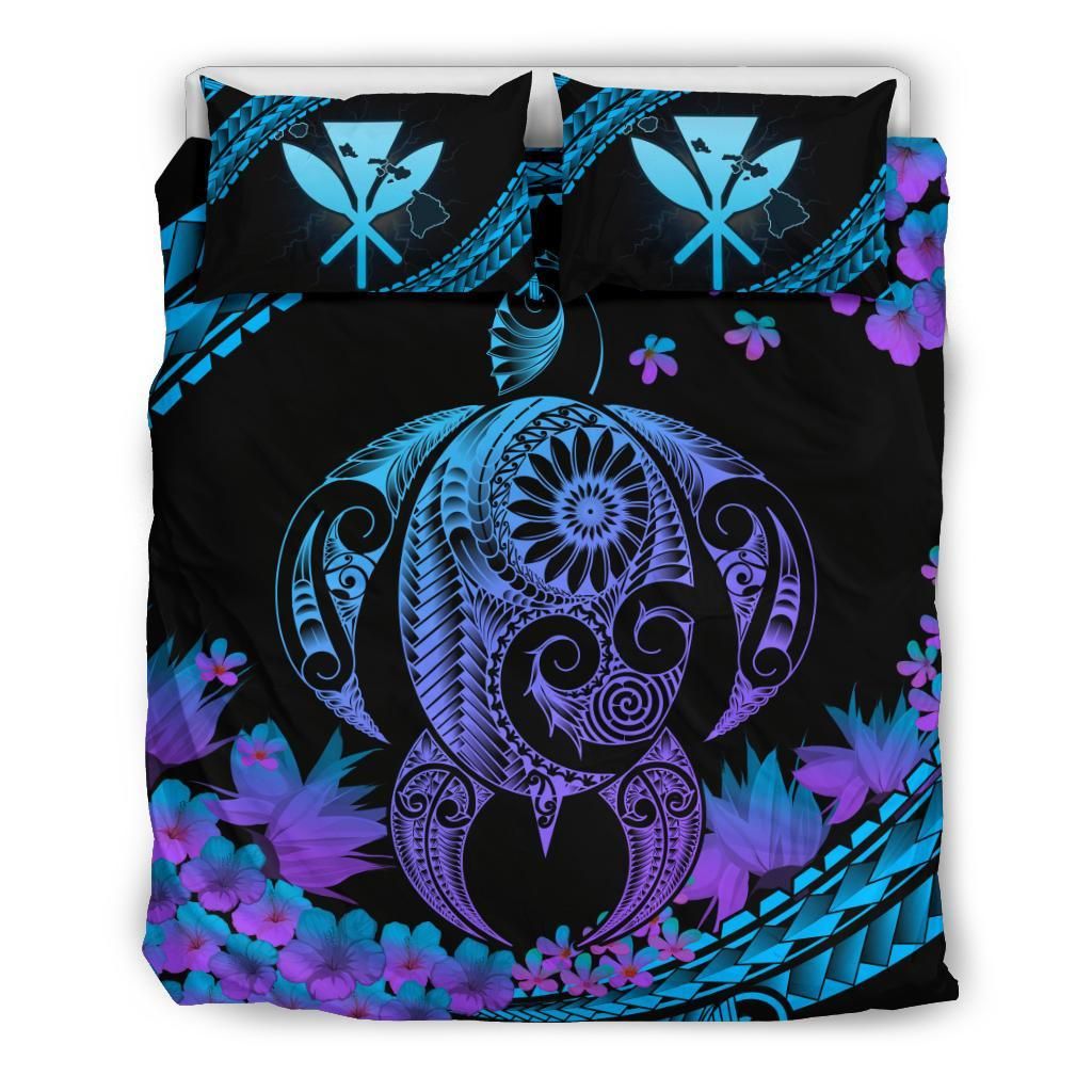 Hawaii Turtle Polynesian Hibiscus Boot Style Bedding Set