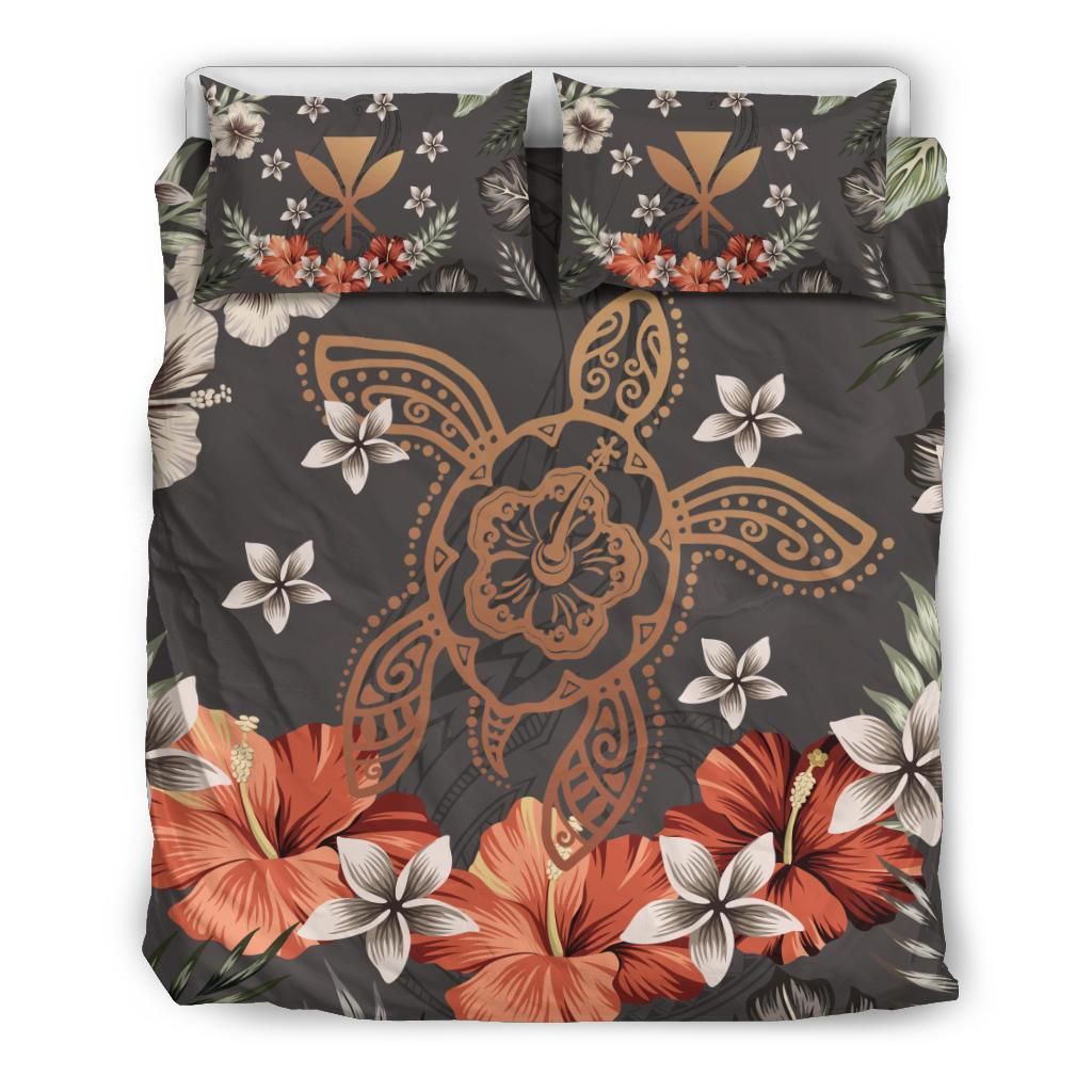 Hawaii Turtle Polynesian Hibiscus Kanaka Style Tropical Bedding Set