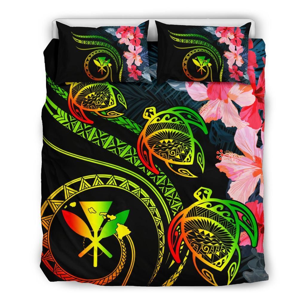 Hawaii Turtle Polynesian Tropical Cora Style Reggae Bedding Set
