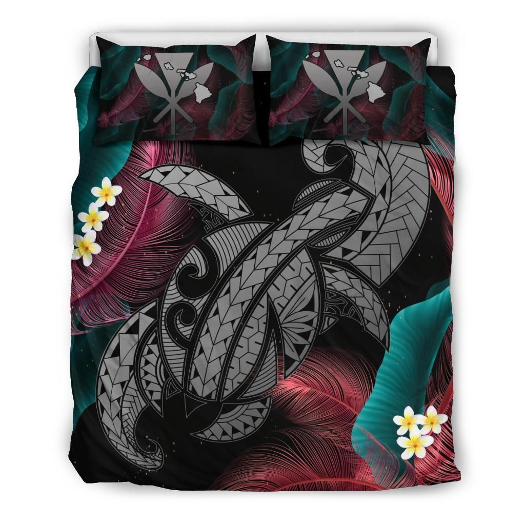 Hawaii Turtle Polynesian Tropical Ghia Style GrayBedding Set