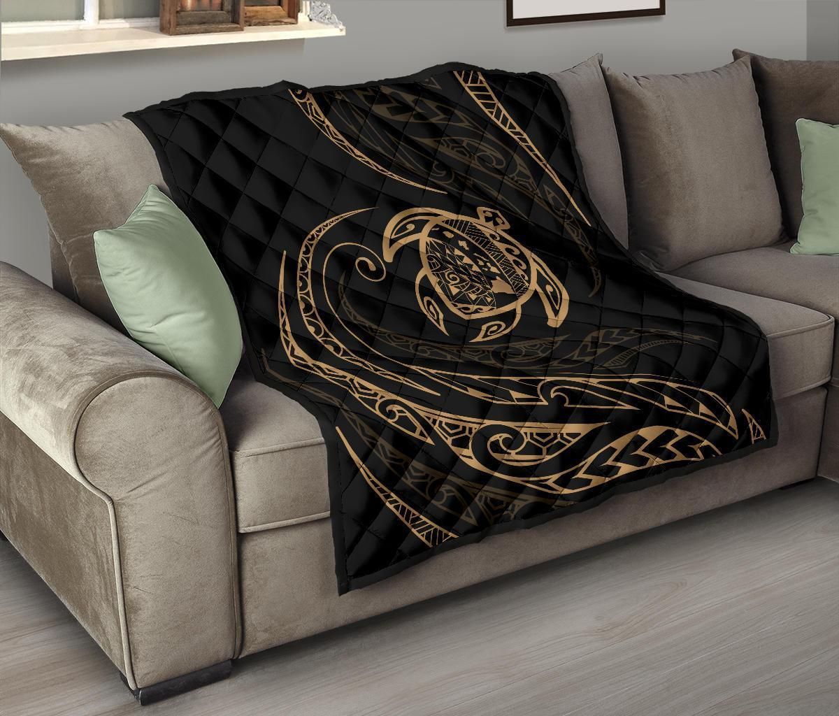 Hawaii Turtle Premium Quilt Gold Frida Style J91 DHC221110027DD
