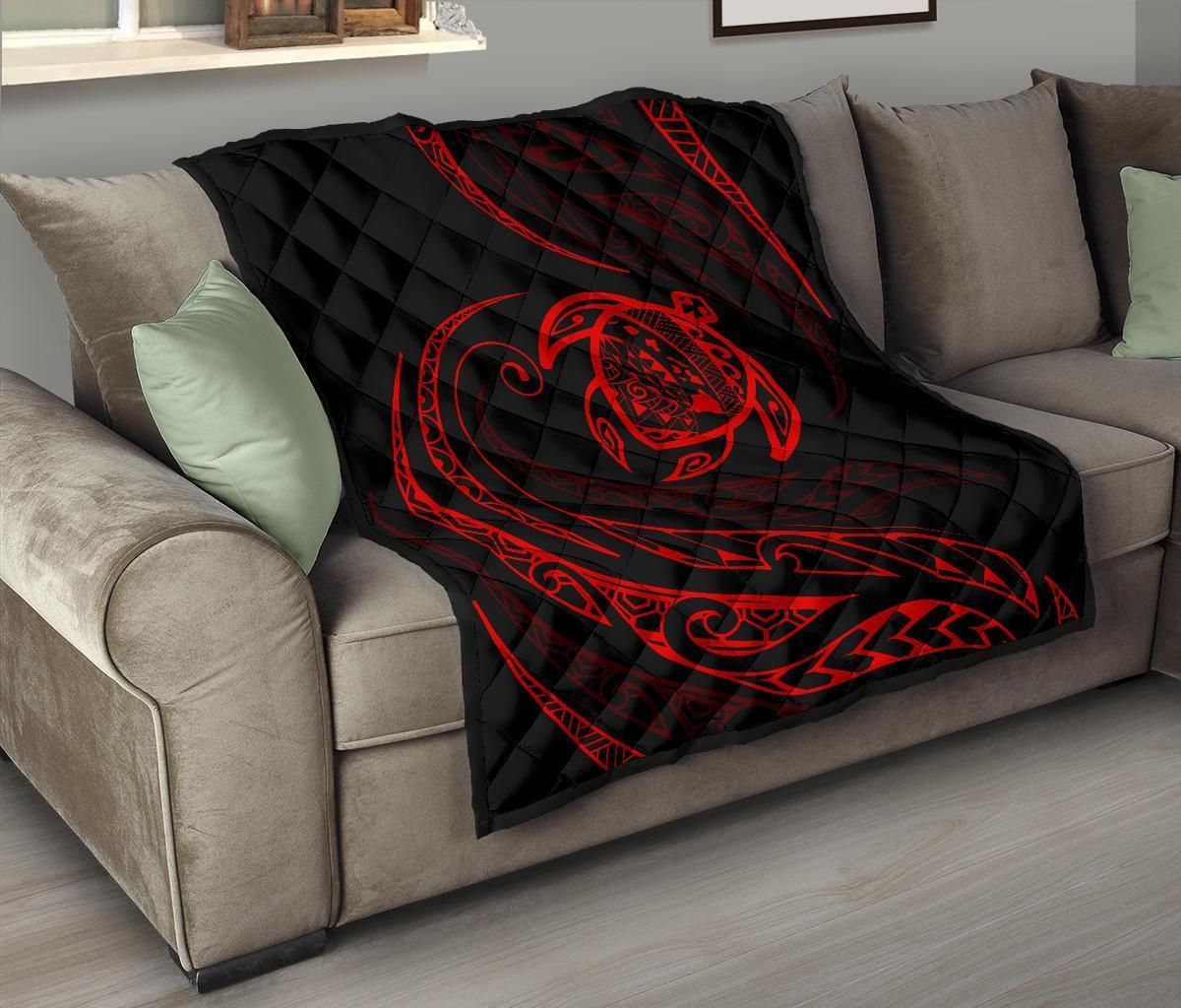 Hawaii Turtle Premium Quilt Red Frida Style J91 DHC221110023DD