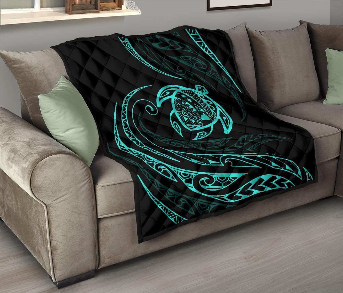 Hawaii Turtle Premium Quilt Turquoise Frida Style J91 DHC221110022DD