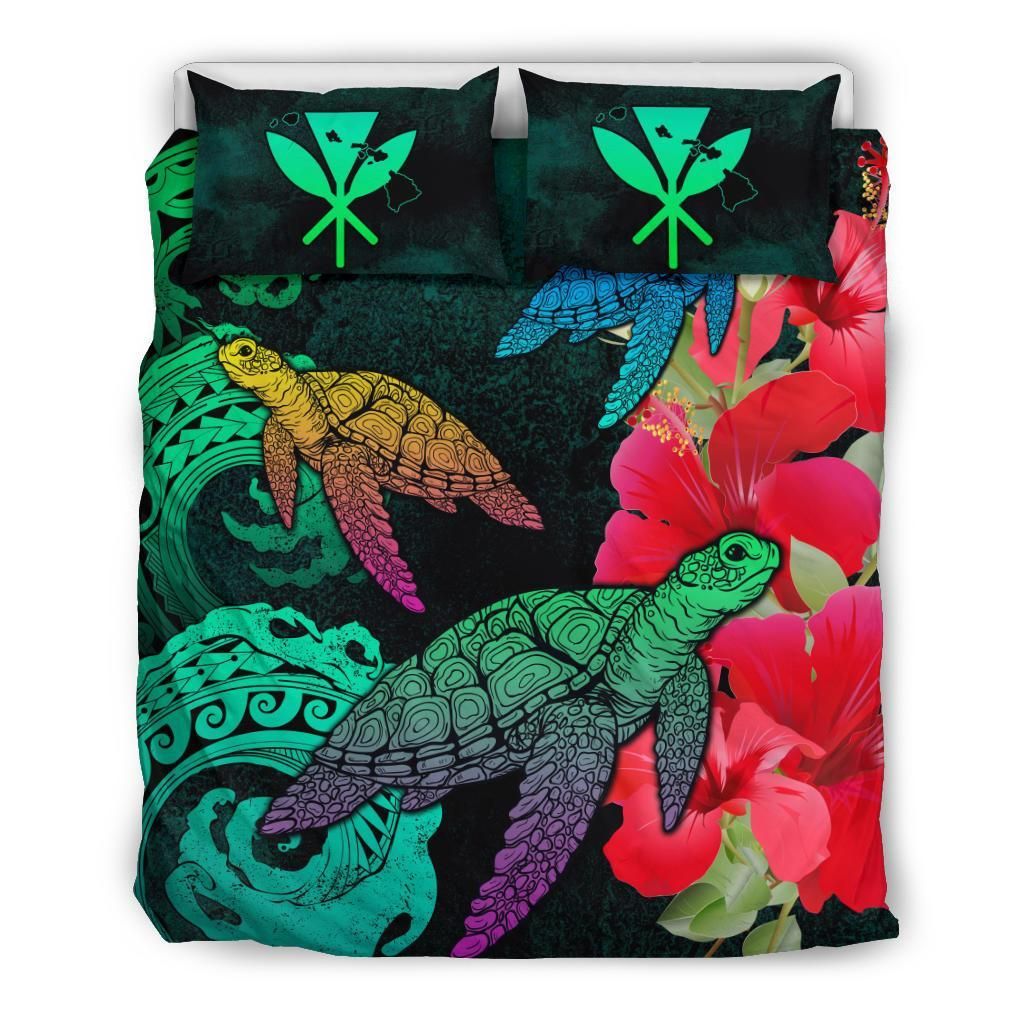 Hawaii Turtle Wave Hibiscus Unia Style Bedding Set