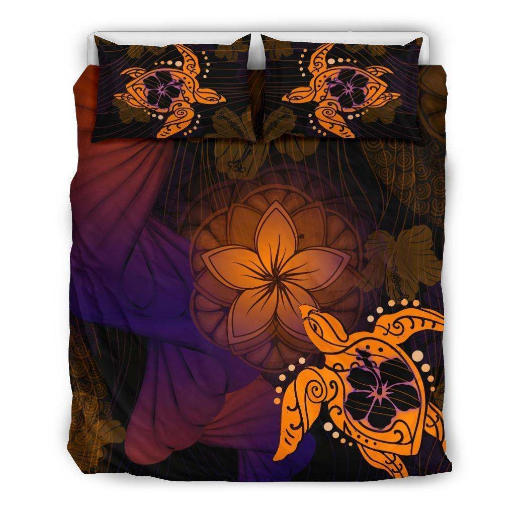 Hawaii Turtle With Flowers Bedding Set