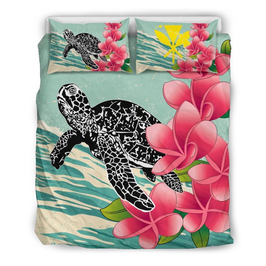 Hawaii Turtles With Plumeria Classic Bedding Set