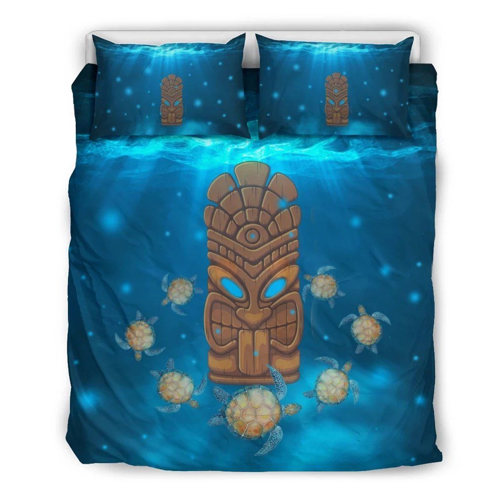 Hawaii Undersea Tiki And Turtle Bedding Set
